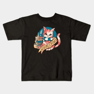 Wisdom is Power Books and Cat by Tobe Fonseca Kids T-Shirt